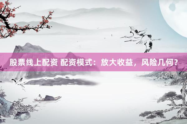 股票线上配资 配资模式：放大收益，风险几何？