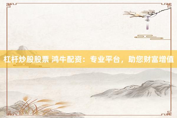 杠杆炒股股票 鸿牛配资：专业平台，助您财富增值