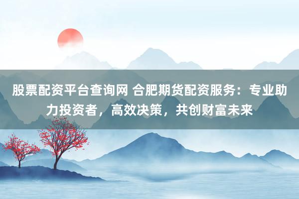 股票配资平台查询网 合肥期货配资服务:专业助力投资者,高效决策,共创财富未来