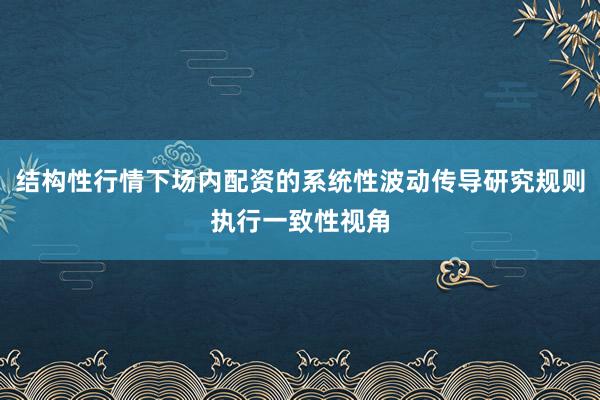 结构性行情下场内配资的系统性波动传导研究规则执行一致性视角