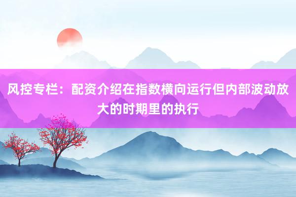 风控专栏：配资介绍在指数横向运行但内部波动放大的时期里的执行