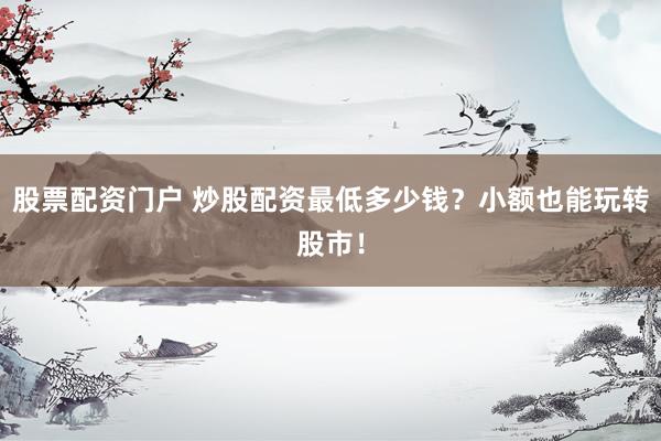 股票配资门户 炒股配资最低多少钱？小额也能玩转股市！