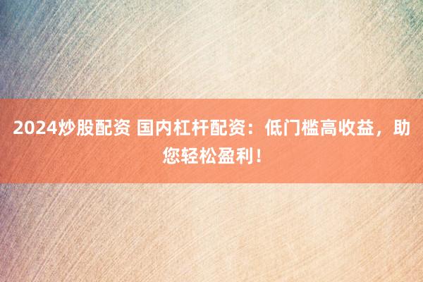 2024炒股配资 国内杠杆配资：低门槛高收益，助您轻松盈利！